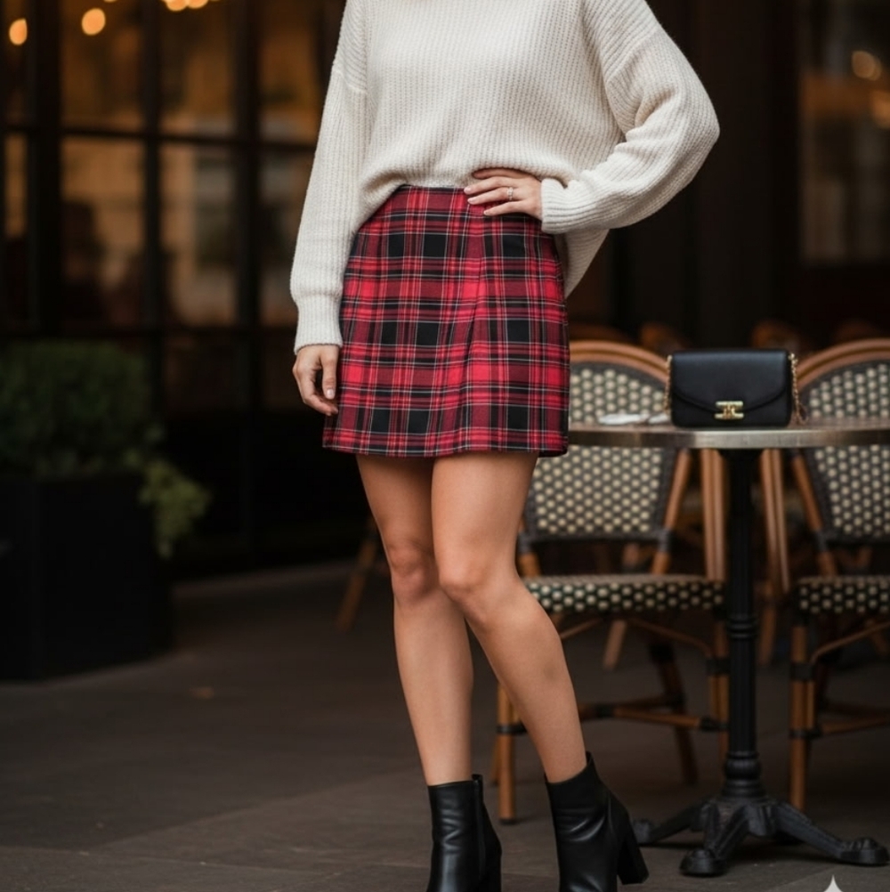 Sassy Black And Red Mini Skirt